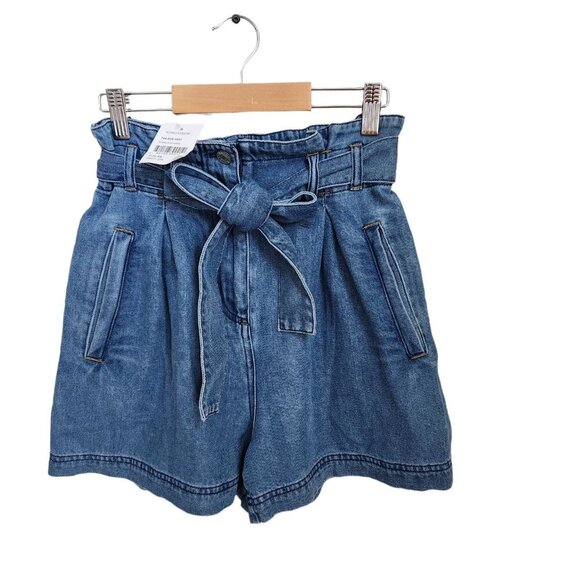 Rails Belle‎ Paperbag Sorrento Wash High-Rise Denim Jean Shorts Sz XS NWT